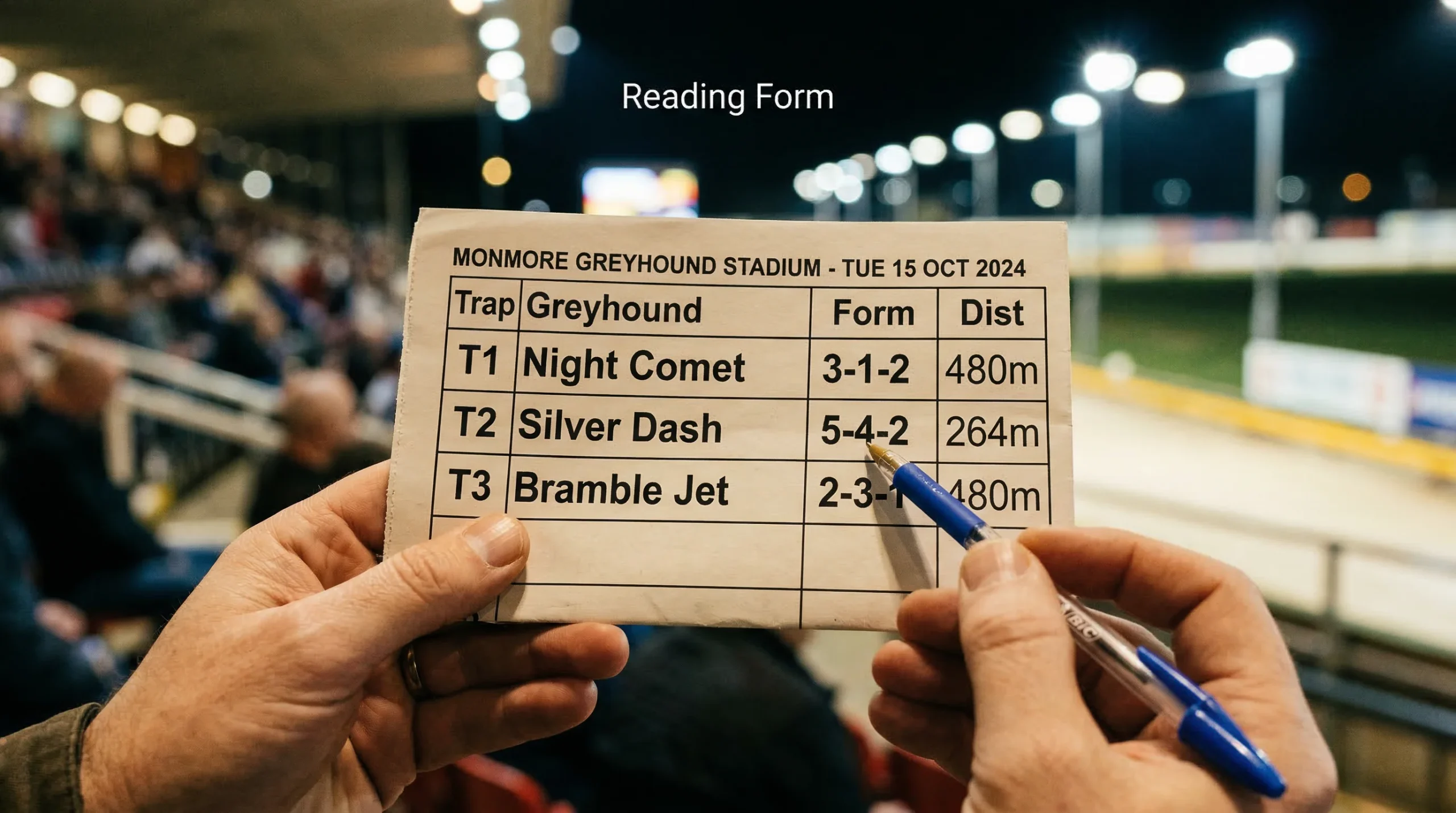 Greyhound form guide numbers and figures explained for Monmore races