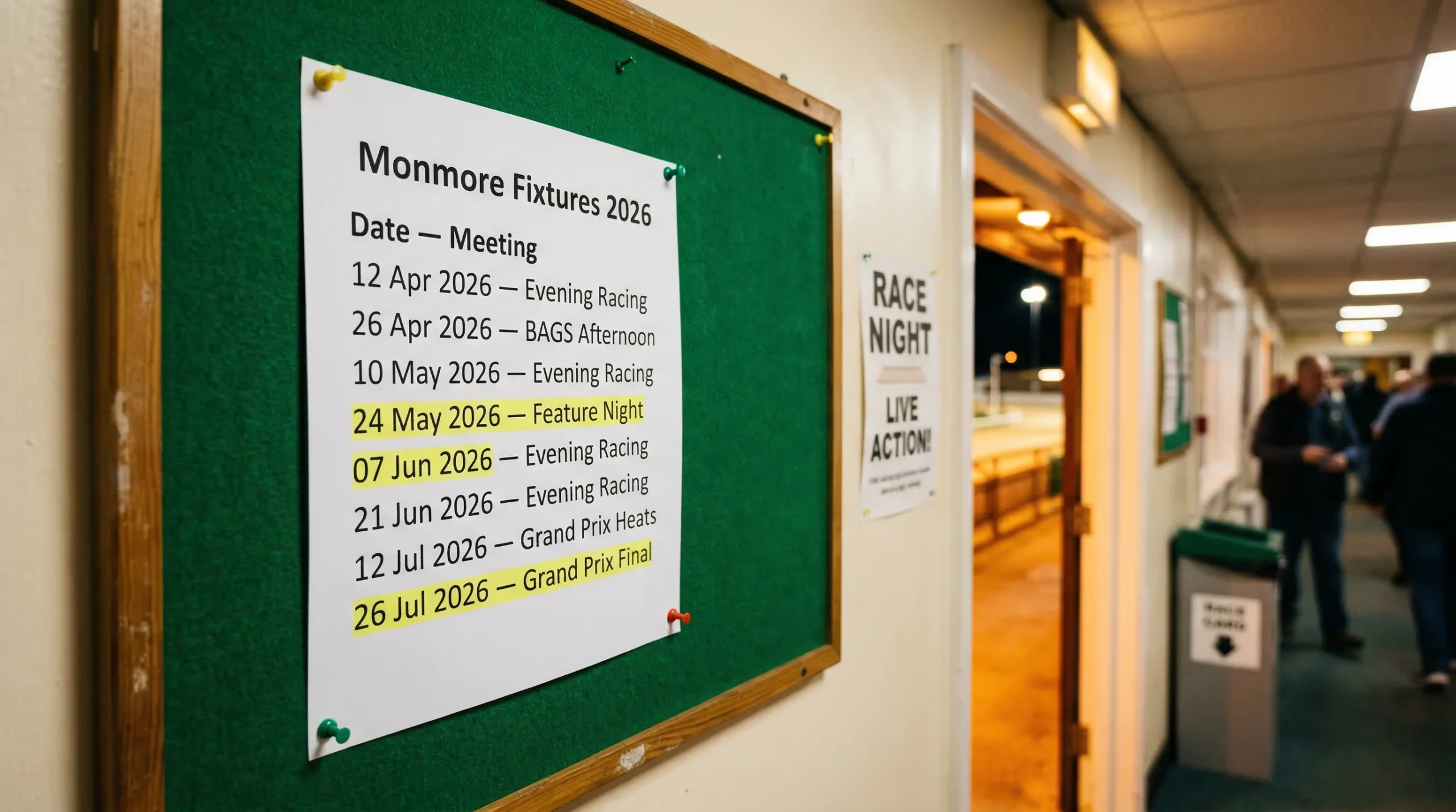 Monmore Green greyhound fixtures and race schedule calendar for 2026